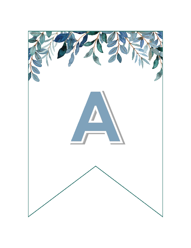 Botanical Leaves Flag Banner Printable