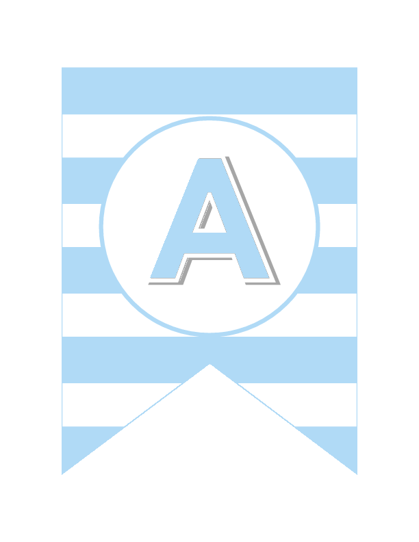Blue White Stripes Flag Banner Printable