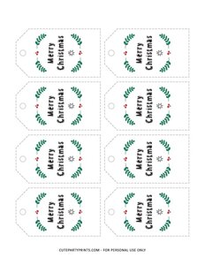 Merry Christmas Gift Tags and Wrapping Labels