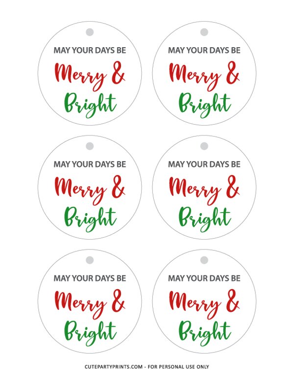 May your Days be Merry and Bright Gift Tags