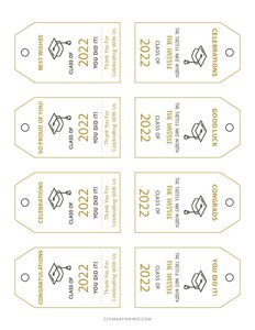 Printable Graduation Gift Tags