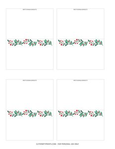 Christmas Place Cards - Floral