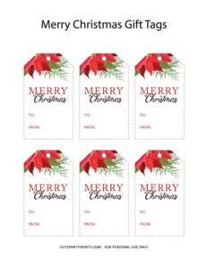 Merry Christmas Gift Tags