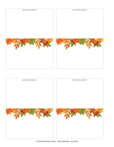 Thanksgiving Place Cards - Floral