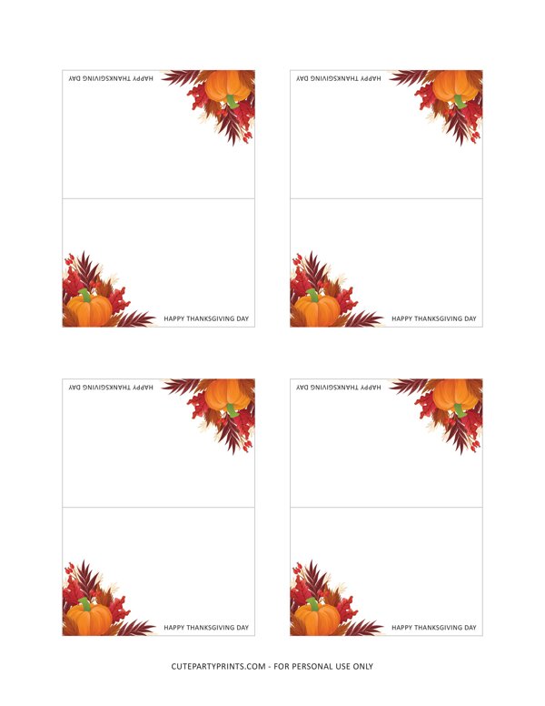Thanksgiving Place Cards - Pumpkin
