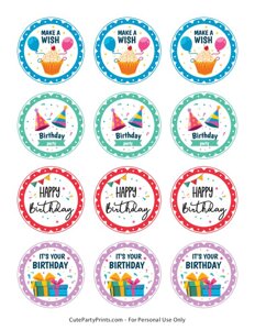 Happy Birthday Cupcake Toppers