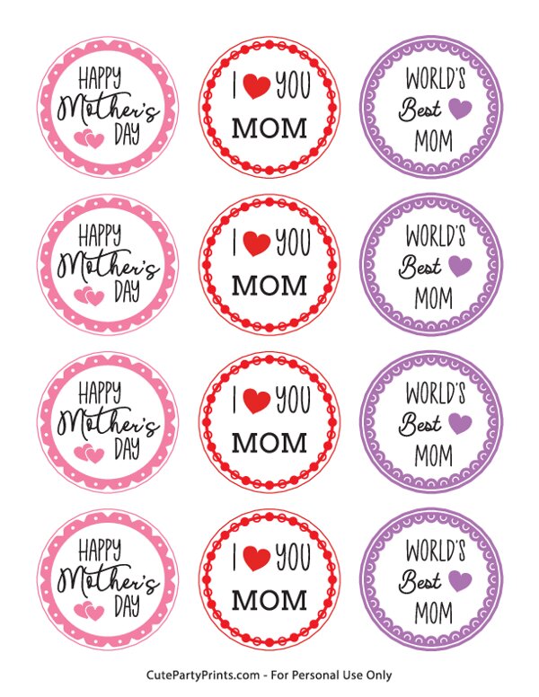 Mothers Day Cupcake Toppers