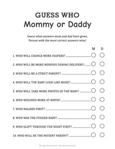 Mommy or Daddy Guess Who