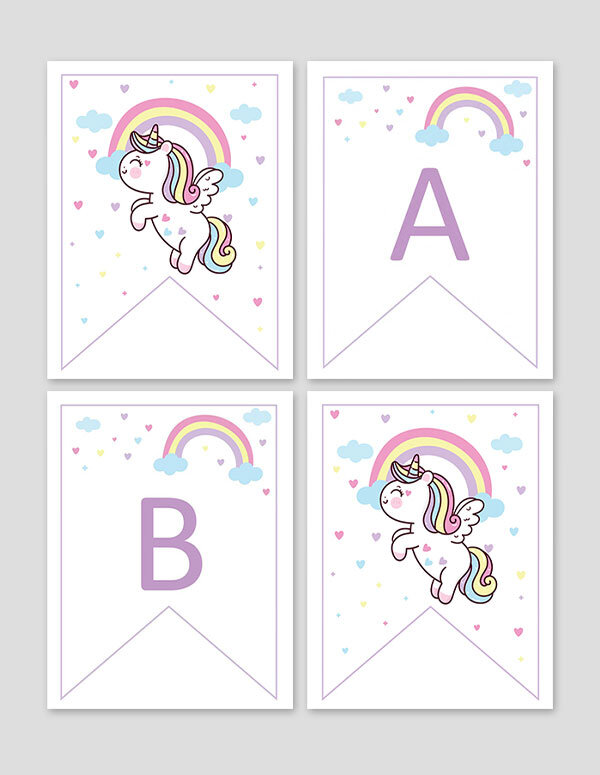 free printable unicorn banner