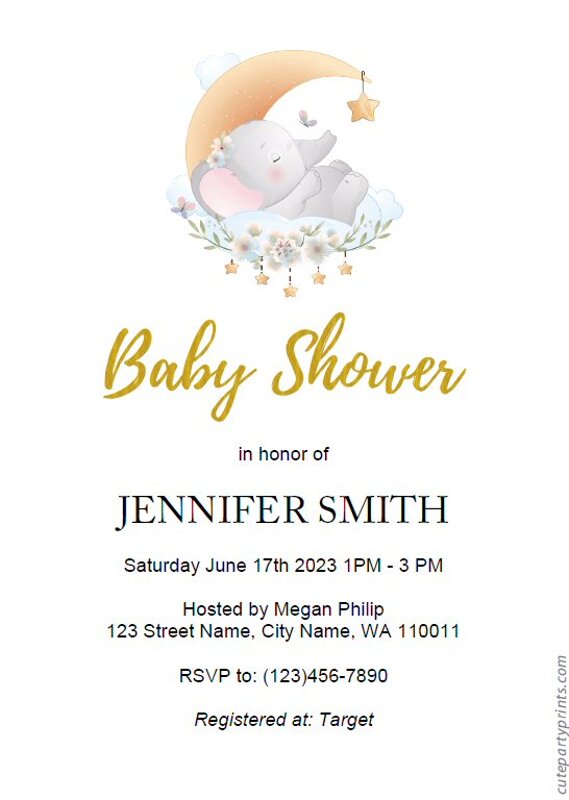 Elephant Baby Shower Invitation