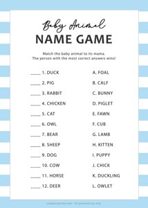 Baby Animal Name Game (Blue)