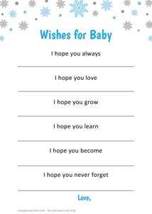 Blue Silver Snowflake Wishes for Baby