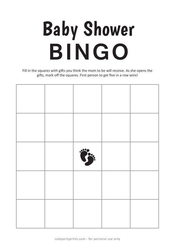 Minimalist Baby Shower Bingo