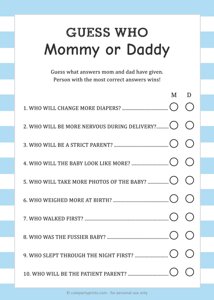 Mommy or Daddy Game (Blue)