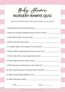 Finish the Nursery Rhyme Game (Pink)