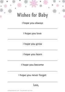 Pink Silver Snowflake Wishes for Baby