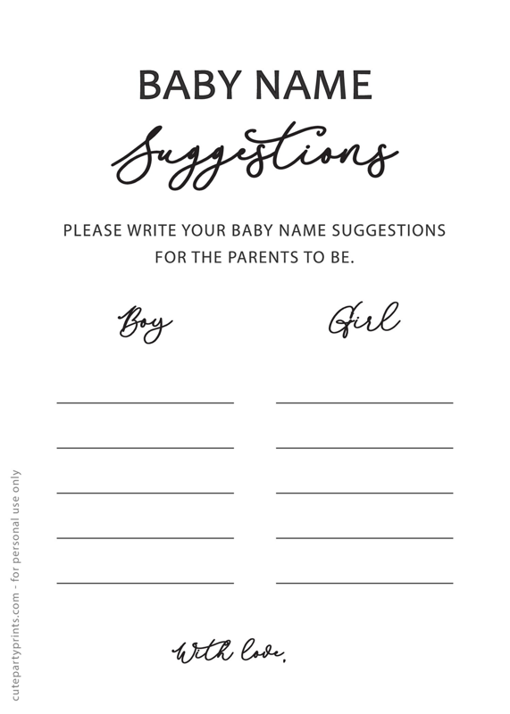 Free Printable Suggestion Cards