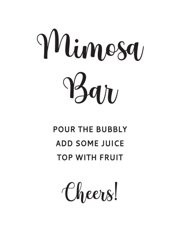 Table Sign for Mimosa Bar