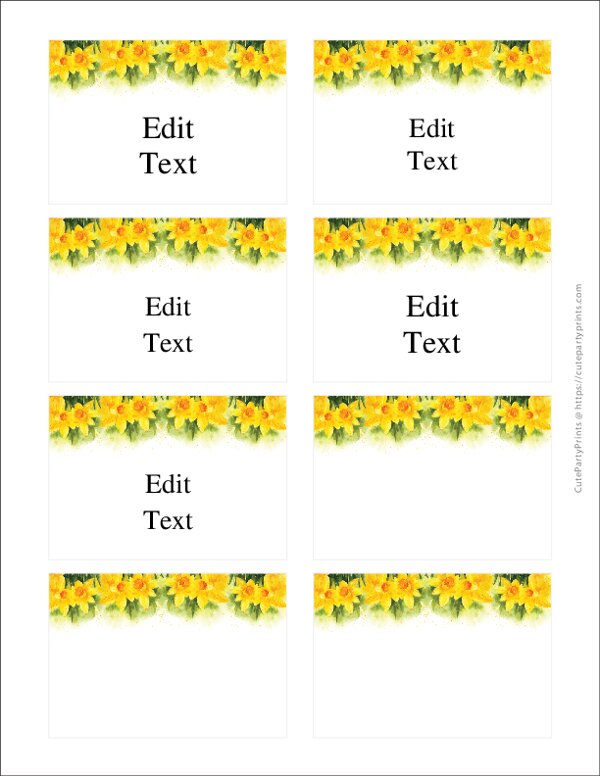 Yellow Daffodils Name Tags