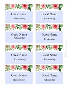 Floral Name Tags Template