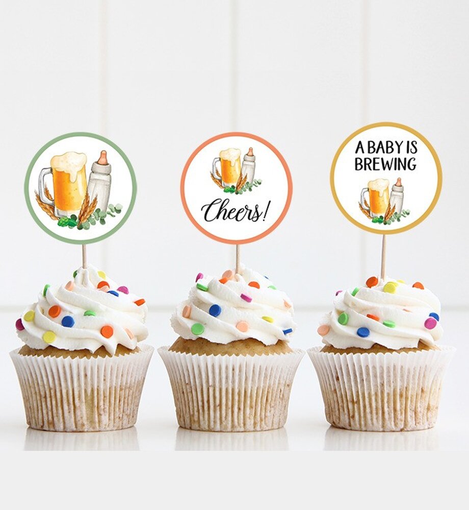 A Baby is Brewing Cupcake Toppers
