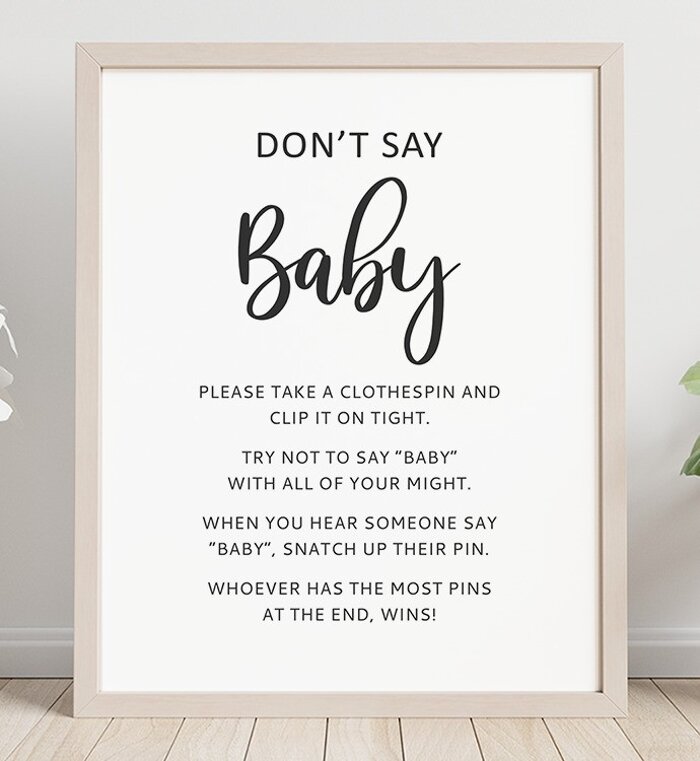 Dont Say Baby Game Sign