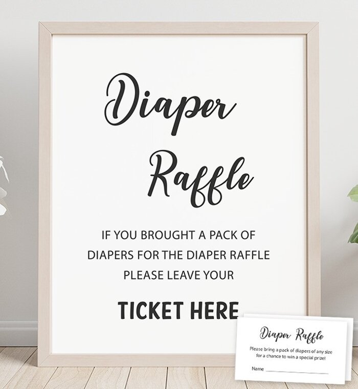 Diaper Raffle Sign and Tickets