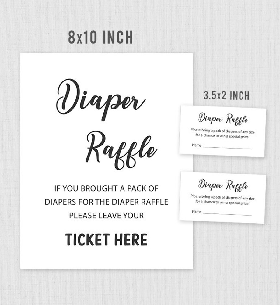 Diaper Raffle Sign and Tickets