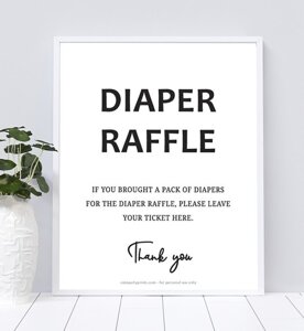 Diaper Raffle Baby Shower Game