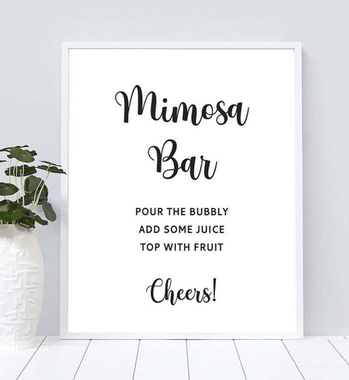 Table Sign for Mimosa Bar