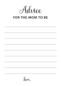 Advice Cards for the Mom to be