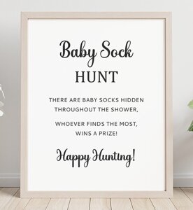 Baby Sock Hunt Sign Game