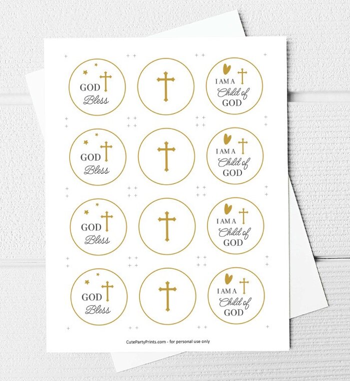 Baptism Cupcake Toppers