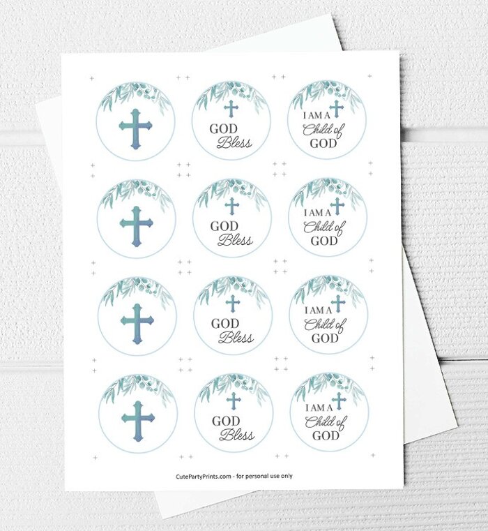 Christening Cupcake Toppers