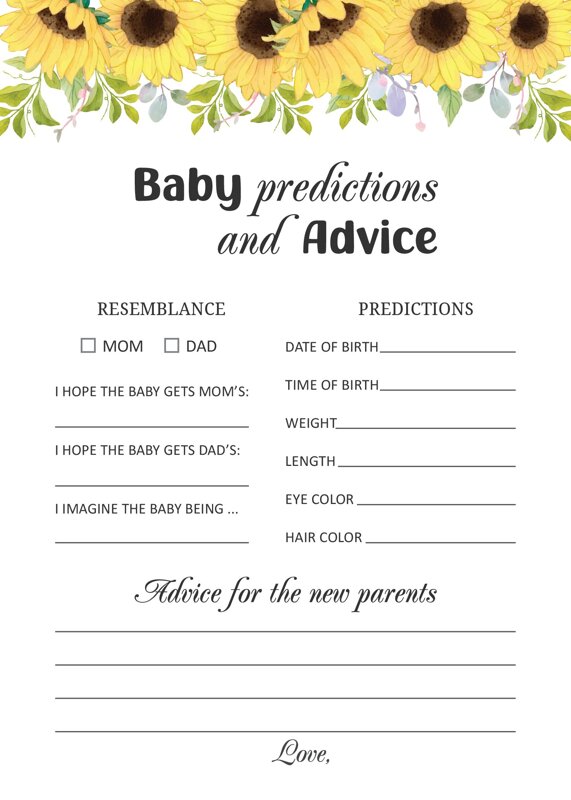 Sunflower Baby Predictions and Advice