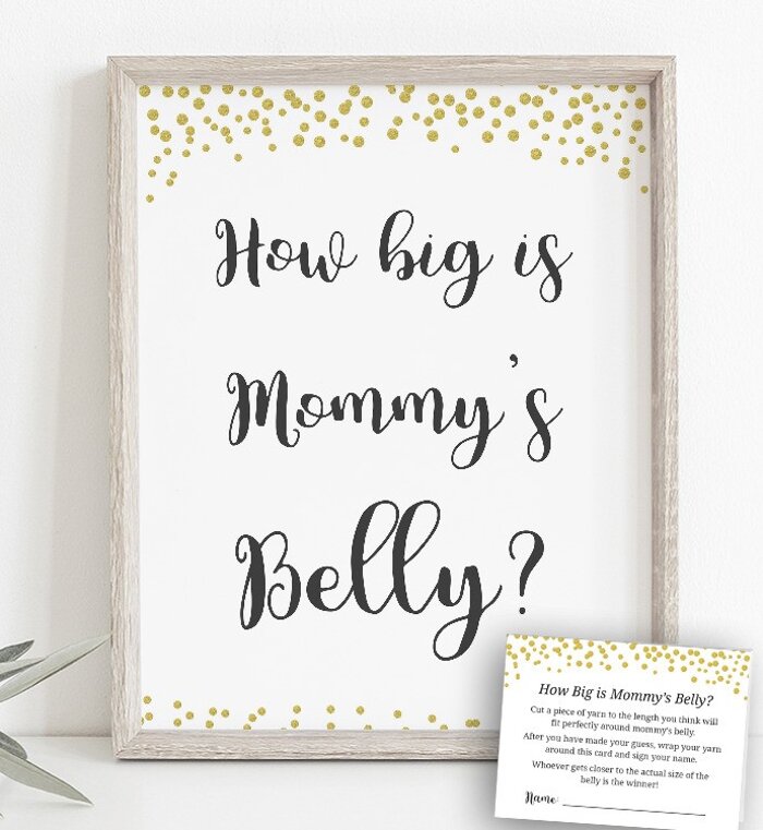 How Big is Mommy’s Belly | Gold Confetti