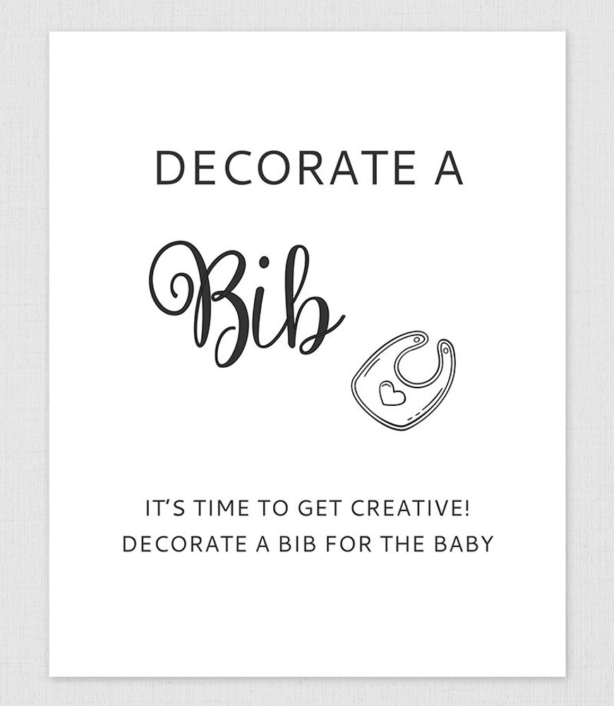 Decorate A Bib Sign