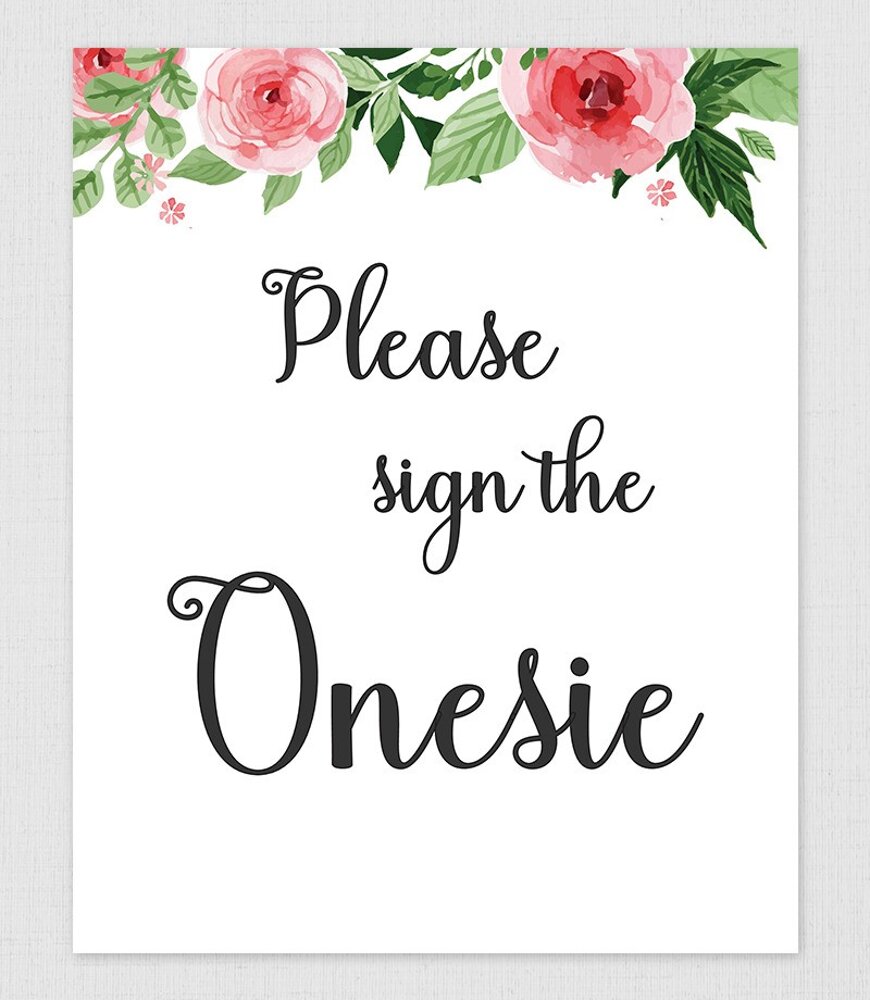 Sign the Onesie Table Sign