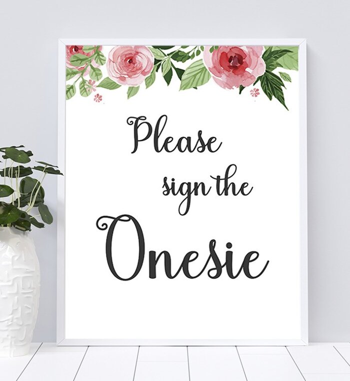 Sign the Onesie Table Sign