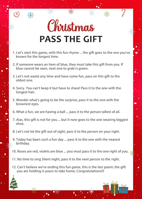 Christmas Pass the Gift