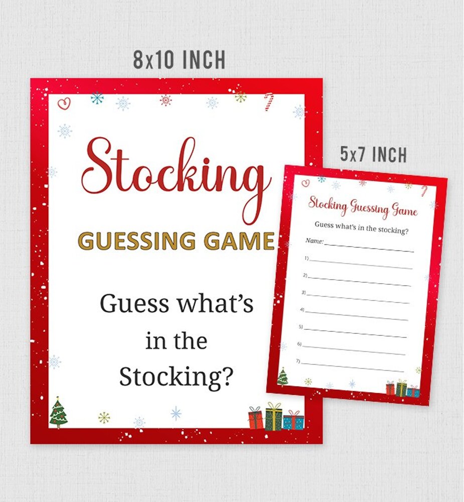 Stocking Guessing Game | Christmas Party Game Printable