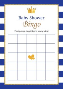 Royal Prince Baby Bingo Cards (Blank)