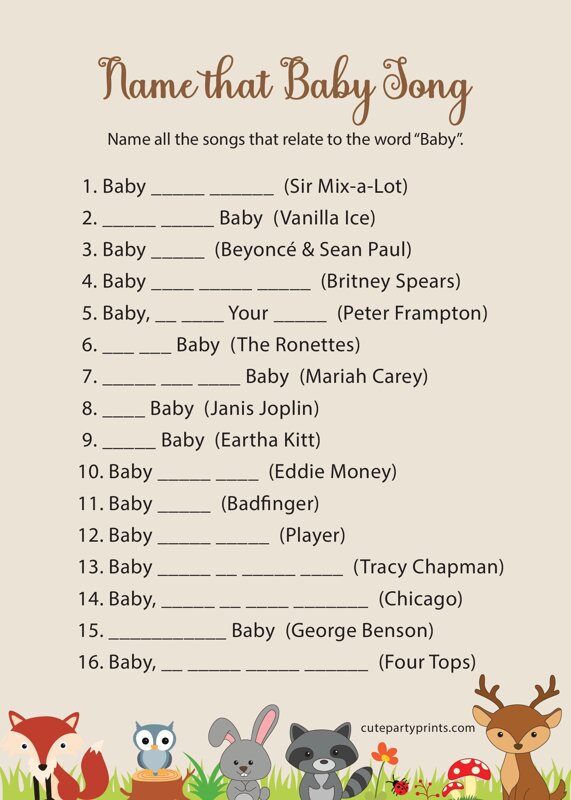 Woodland Name that Baby Song