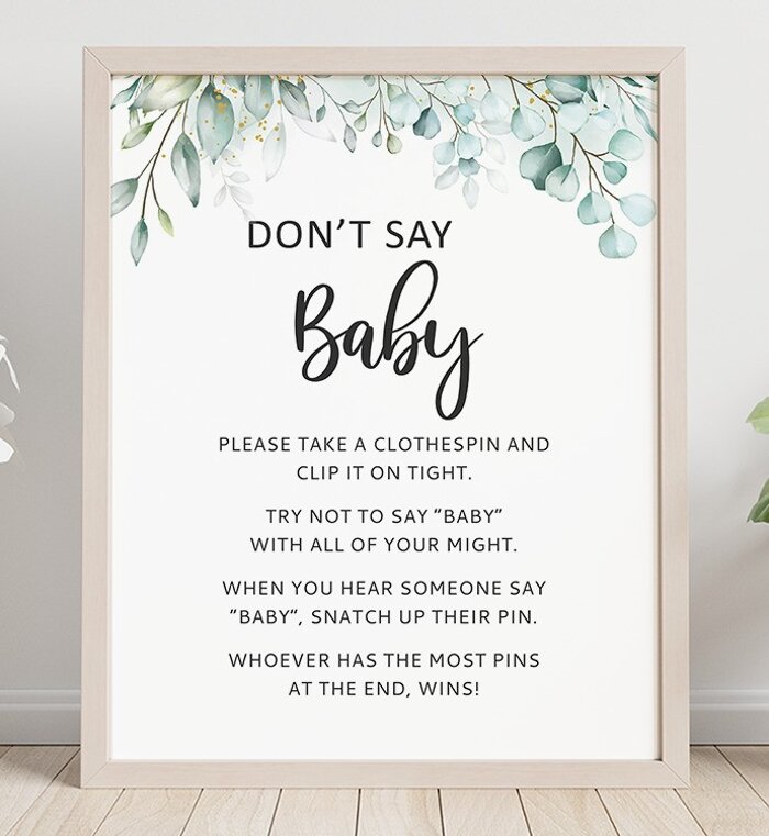 Eucalyptus Dont Say Baby Game Sign