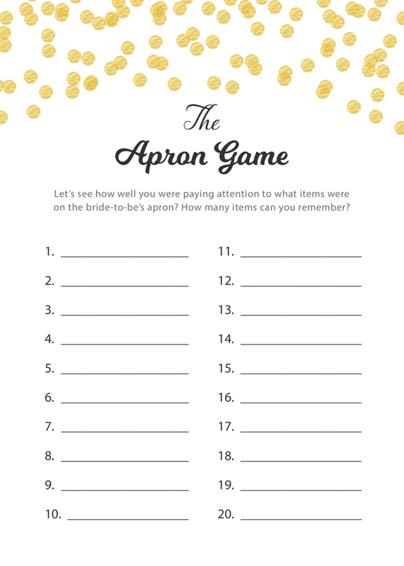 The Apron Game - Gold Polka Dots