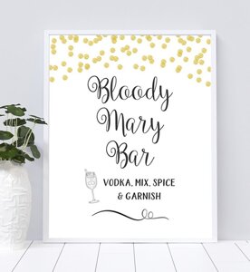 Bloody Mary Bar Table Sign