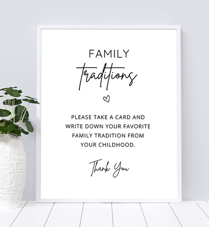 Family Traditions Table Sign
