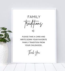 Family Traditions Table Sign