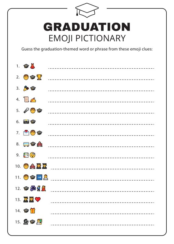 Graduation Emoji Pictionary