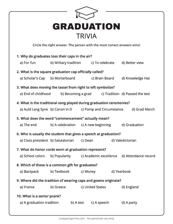 Graduation Trivia Quiz